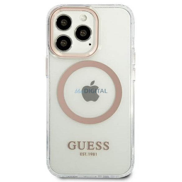 Guess GUHMP13XHTRMD iPhone 13 Pro Max 6.7 "arany kemény tok fém kontúr Magsafe