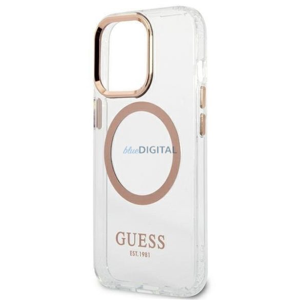 Guess GUHMP13XHTRMD iPhone 13 Pro Max 6.7 "arany kemény tok fém kontúr Magsafe