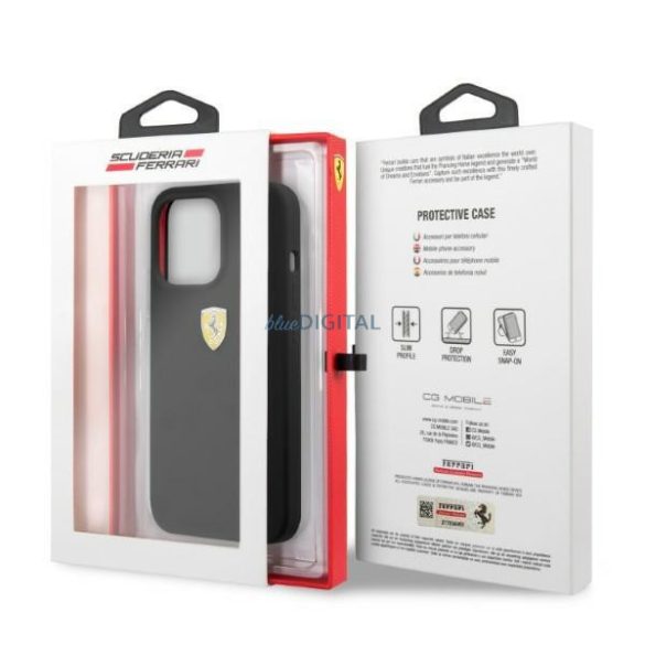 Ferrari FESSIHMP13XBK iPhone 13 Pro Max 6.7" fekete keménytok szilikon MagSafe szilikon