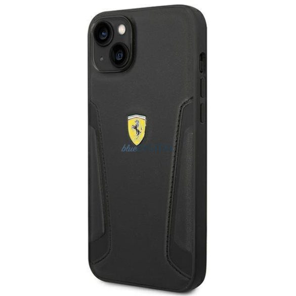 Ferrari FEHCP14MRBUK iPhone 14 Plus 6.7 "fekete keménytokos bőr bélyegző oldalai
