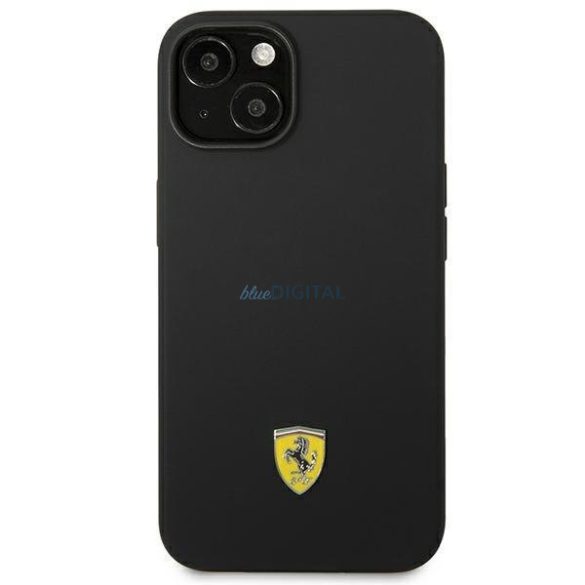 Ferrari FEHCP14MSIBBK iPhone 14 Plus 6,7" fekete keménytok szilikon fém logóval