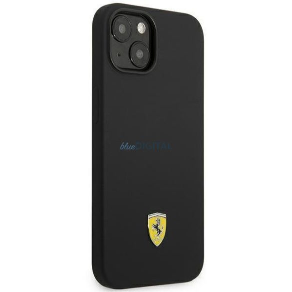 Ferrari FEHCP14MSIBBK iPhone 14 Plus 6,7" fekete keménytok szilikon fém logóval