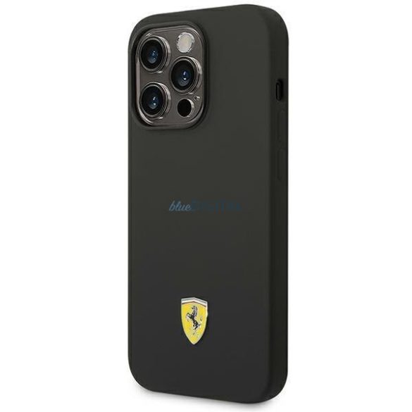 Ferrari FEHCP14XSIBBK iPhone 14 Pro Max 6.7" fekete keménytok szilikon fém logó