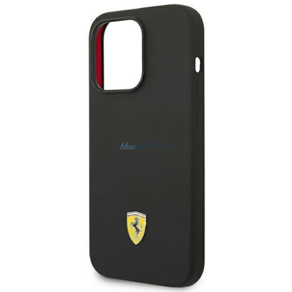 Ferrari FEHCP14XSIBBK iPhone 14 Pro Max 6.7" fekete keménytok szilikon fém logó