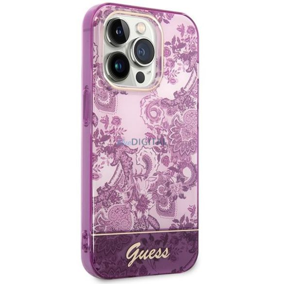 Guess GUHCP14XHGPLHF iPhone 14 Pro Max 6,7" fukszia keménytok Porcelain Collection