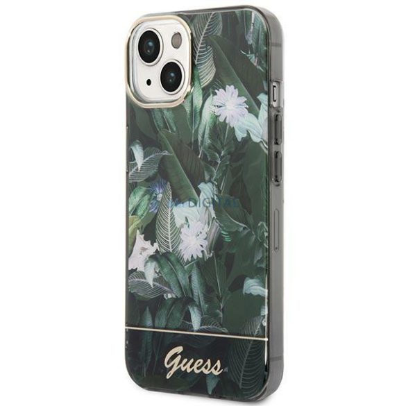 Guess GUHCP14MHGGJGHA iPhone 14 Plus 6.7" zöld/zöld keménytok Jungle kollekció