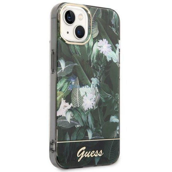 Guess GUHCP14MHGGJGHA iPhone 14 Plus 6.7" zöld/zöld keménytok Jungle kollekció