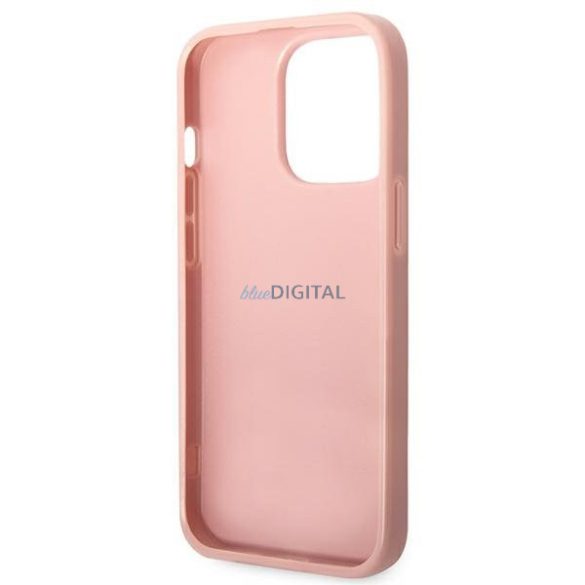 Guess GUHCP14XHGGSHP iPhone 14 Pro Max 6,7 "rózsaszín kemény tok Glitter Script