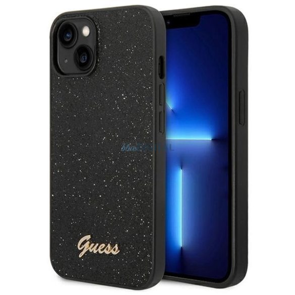 Guess GUHCP14MHGGSHK Glitter Script tok iPhone 14 Plus - fekete