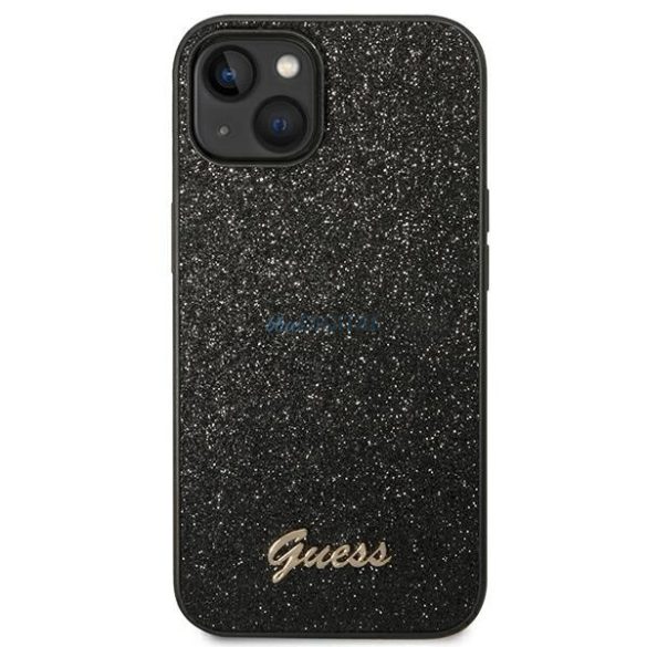 Guess GUHCP14MHGGSHK Glitter Script tok iPhone 14 Plus - fekete