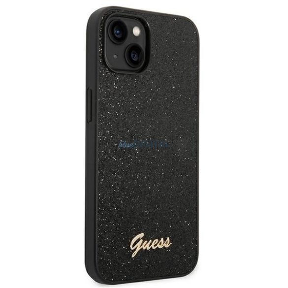 Guess GUHCP14MHGGSHK Glitter Script tok iPhone 14 Plus - fekete