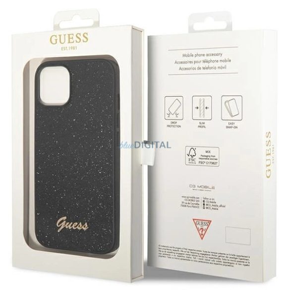 Guess GUHCP14MHGGSHK Glitter Script tok iPhone 14 Plus - fekete