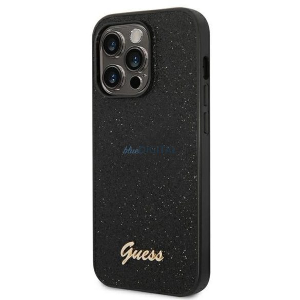 Guess GUHCP14LHGGSHK Glitter Script tok iPhone 14 Pro - fekete