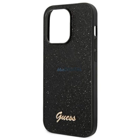 Guess GUHCP14LHGGSHK Glitter Script tok iPhone 14 Pro - fekete