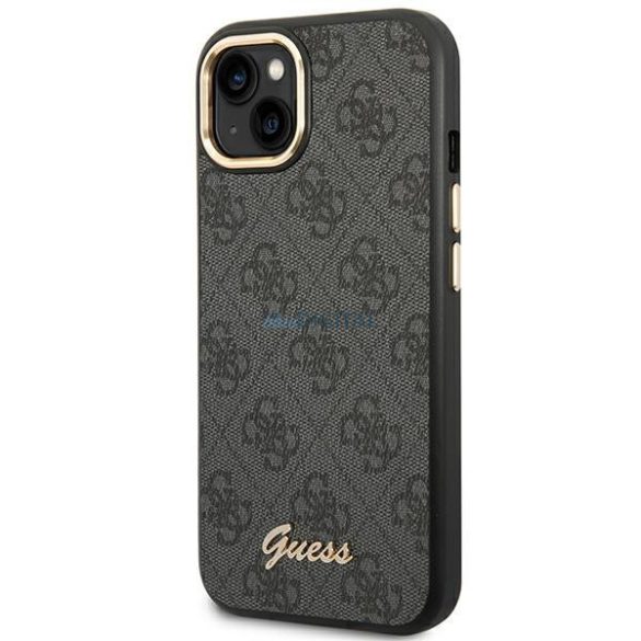 Guess GUHCP14SHG4SHK iPhone 14 6,1" fekete kemény tok 4G Vintage arany logóval