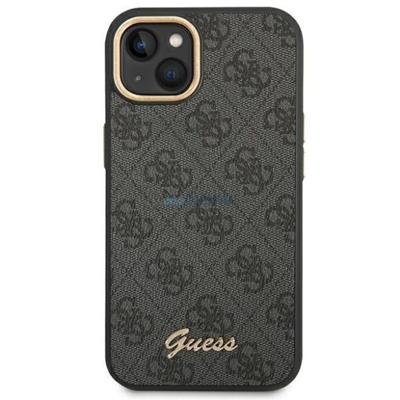 Guess GUHCP14SHG4SHK iPhone 14 6,1" fekete kemény tok 4G Vintage arany logóval