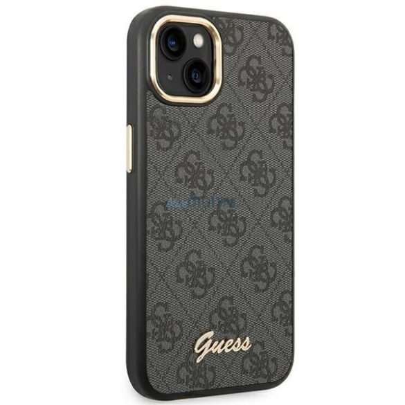 Guess GUHCP14SHG4SHK iPhone 14 6,1" fekete kemény tok 4G Vintage arany logóval