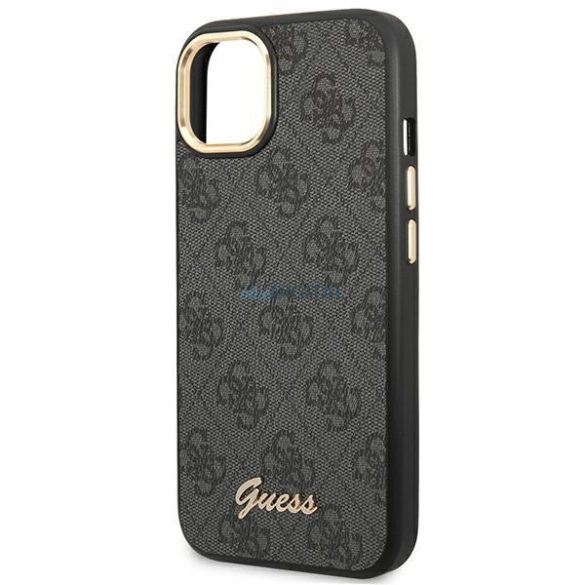 Guess GUHCP14SHG4SHK iPhone 14 6,1" fekete kemény tok 4G Vintage arany logóval