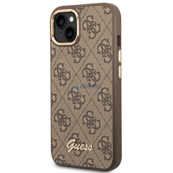 Guess GUHCP14MHG4SHW iPhone 14 Plus 6,7" barna kemény tok 4G Vintage Gold logo