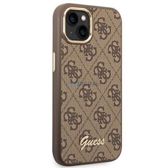 Guess GUHCP14MHG4SHW iPhone 14 Plus 6,7" barna kemény tok 4G Vintage Gold logo