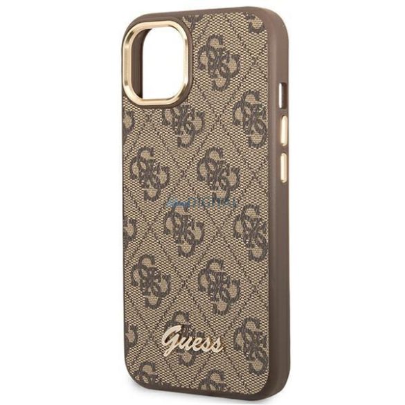 Guess GUHCP14MHG4SHW iPhone 14 Plus 6,7" barna kemény tok 4G Vintage Gold logo