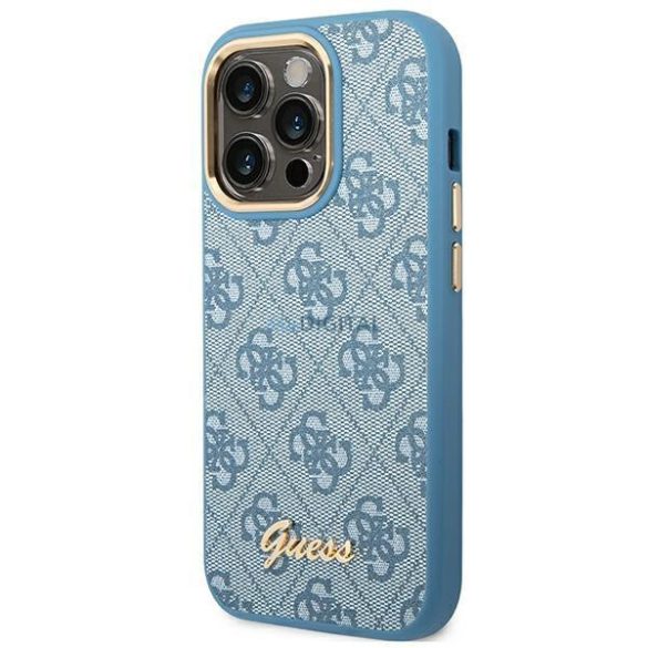 Guess GUHCP14LHG4SHB iPhone 14 Pro 6,1" kék kemény tok 4G Vintage arany logóval