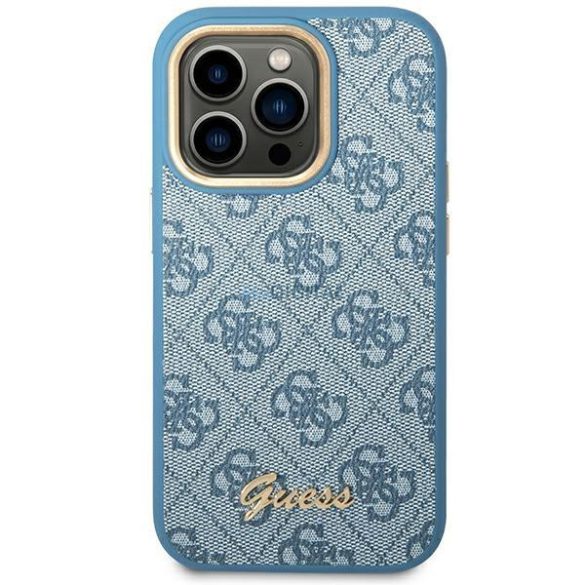 Guess GUHCP14LHG4SHB iPhone 14 Pro 6,1" kék kemény tok 4G Vintage arany logóval