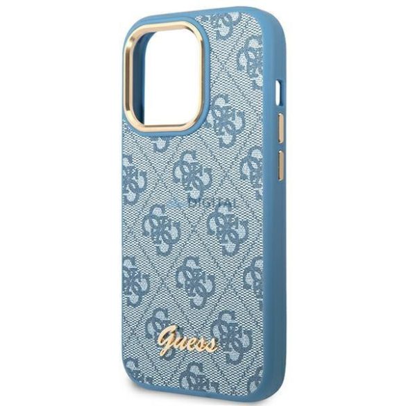 Guess GUHCP14LHG4SHB iPhone 14 Pro 6,1" kék kemény tok 4G Vintage arany logóval