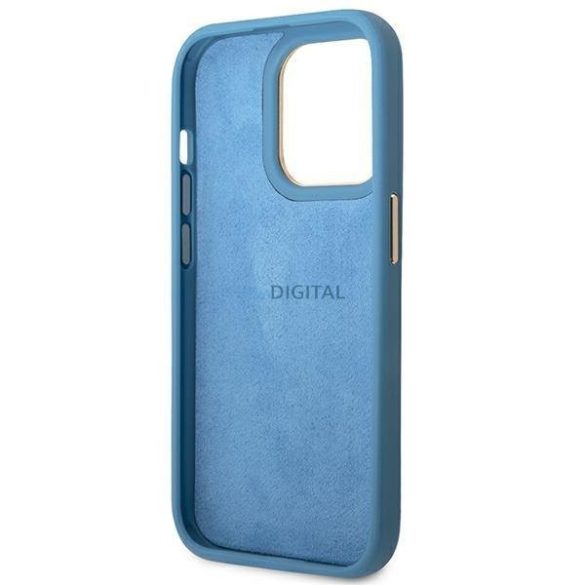 Guess GUHCP14LHG4SHB iPhone 14 Pro 6,1" kék kemény tok 4G Vintage arany logóval