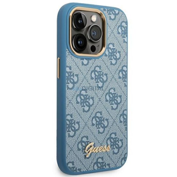 Guess GUHCP14XHG4SHB iPhone 14 Pro Max 6.7 "kék kemény tok 4G Vintage arany logóval