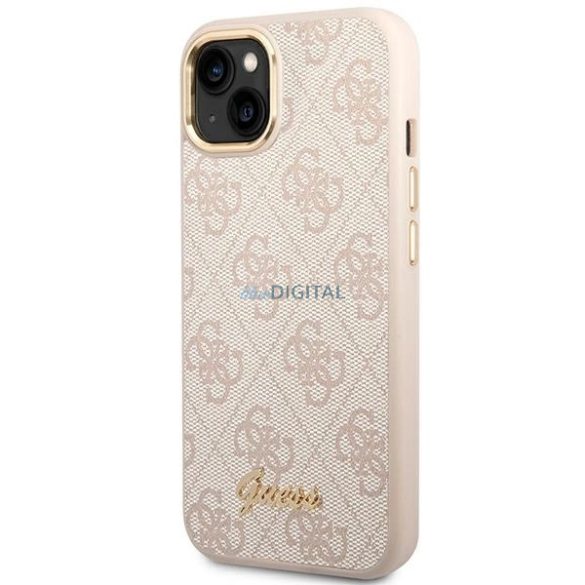 Guess 4G Vintage Gold Logo tok iPhone 14 - rózsaszín