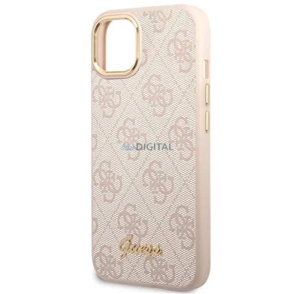 Guess 4G Vintage Gold Logo tok iPhone 14 - rózsaszín