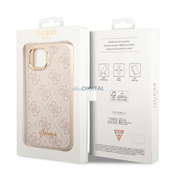 Guess GUHCP14MHG4SHP iPhone 14 Plus 6,7" rózsaszín kemény tok 4G Vintage Gold logo