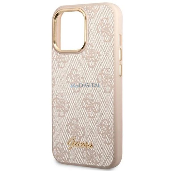 Guess 4G Vintage Gold Logo tok iPhone 14 Pro Max - rózsaszín