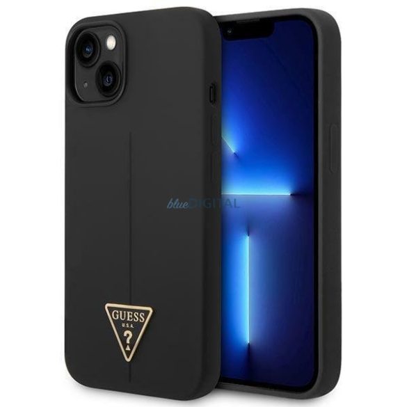 Guess GUHCP14MSLTGK iPhone 14 Plus 6,7" fekete/fekete keménytok szilikon háromszög