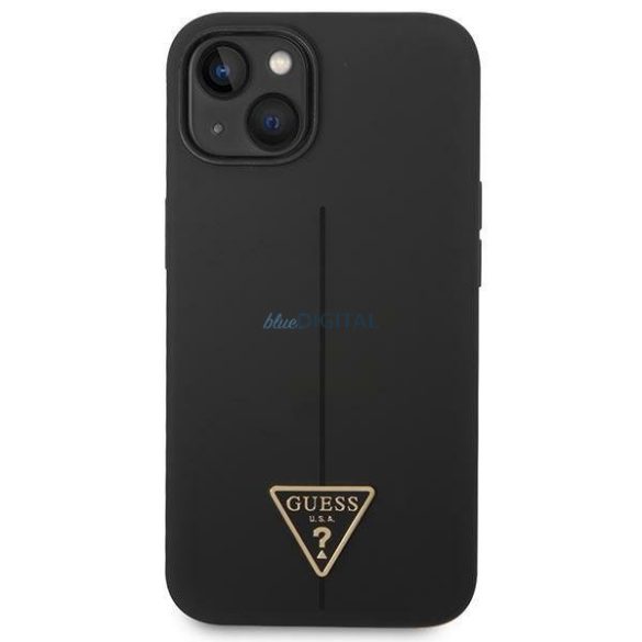 Guess GUHCP14MSLTGK iPhone 14 Plus 6,7" fekete/fekete keménytok szilikon háromszög