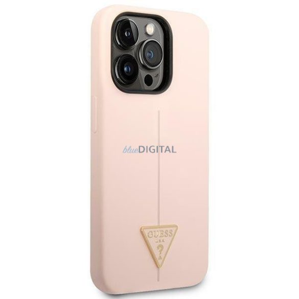 Guess GUHCP14XSLTGP iPhone 14 Pro Max 6.7" rózsaszín/rózsaszín keménytok szilikon háromszög
