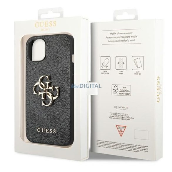 Guess GUHCP14S4GMGGR iPhone 14 6.1 "szürke keménytok 4G nagy fém logó