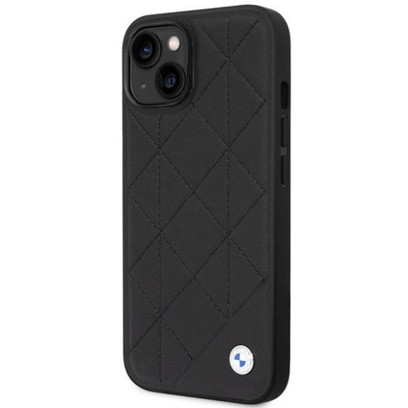 Tok BMW BMHCP14S22RQDK iPhone 14 6.1" fekete bőr steppelt