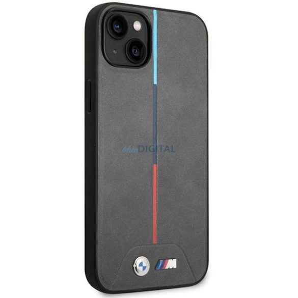 BMW BMHCP14M22PVTA iPhone 14 Plus 6.7" szürke steppelt trikolor tok