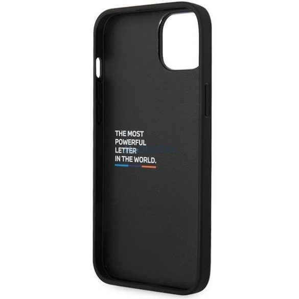 BMW BMHCP14M22PVTA iPhone 14 Plus 6.7" szürke steppelt trikolor tok