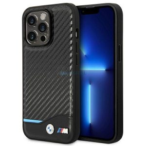 Etui BMW BMHCP14L22NBCK iPhone 14 Pro 6,1" fekete bőr szén-dioxid