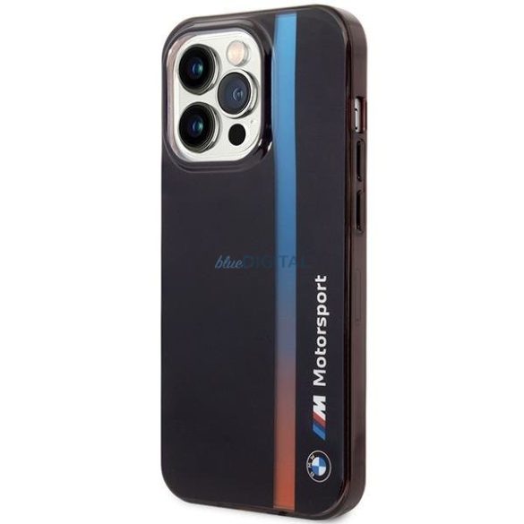 Case BMW BMHCP14X22HVGV iPhone 14 Pro Max 6.7" fekete IML Tricolor csíkos tok