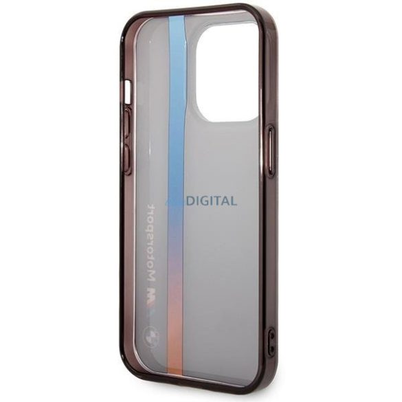 Case BMW BMHCP14X22HVGV iPhone 14 Pro Max 6.7" fekete IML Tricolor csíkos tok