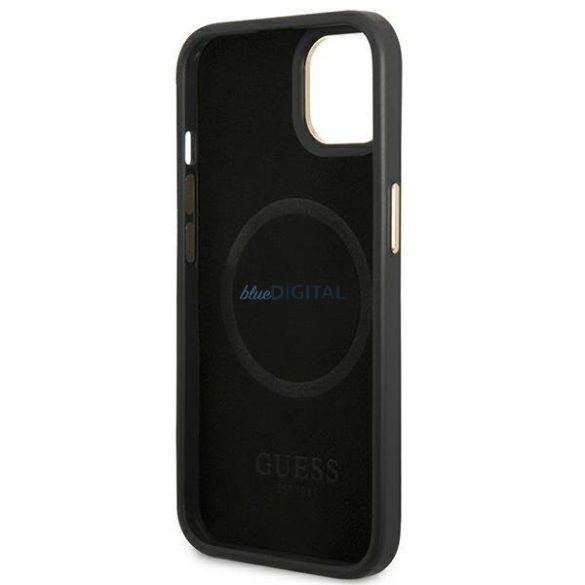 Guess GUHMP14MU4GPRK iPhone 14 Plus 6.7 "fekete kemény tok 4G Logo Plate MagSafe