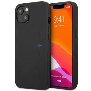 AMG AMHCP14MDOLBK iPhone 14 Plus 6,7" fekete bőr keménytok, forró bélyegzővel ellátva