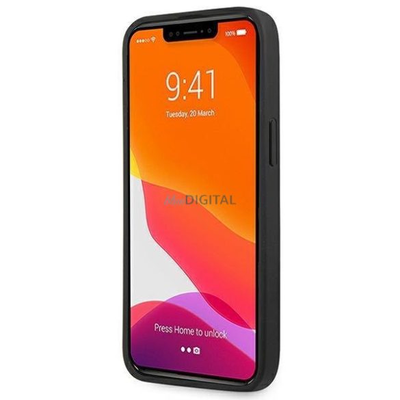 AMG AMHCP14XDOLBK iPhone 14 Pro Max 6.7 "fekete keménytok bőr logóval