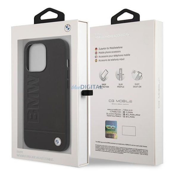 Etui BMW BMHMP14XSLLBK iPhone 14 Pro Max 6,7" fekete keménytok Aláírás Logó Impresszum Magsafe