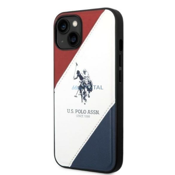 US Polo USHCP14SPSO3 iPhone 14 6,1" fehér tricolor dombornyomott