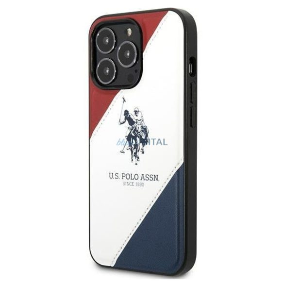 US Polo USHCP14LPSO3 iPhone 14 Pro 6,1" fehér tricolor dombornyomott iPhone 14 Pro 6,1" fehér